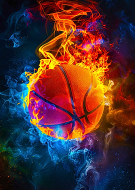 Basketball on Fire