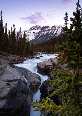 Mountain River Waterfall Landscape