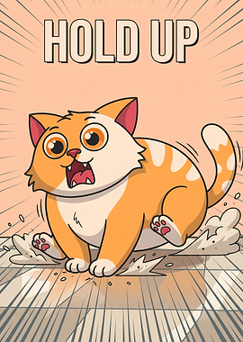 Funny Cat Saying Hold Up