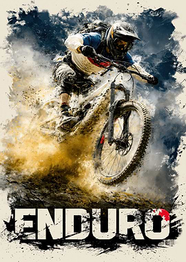 Enduro Mountain Biker in Action