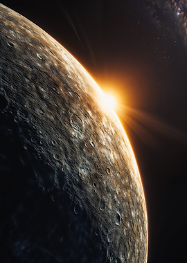 Planet Mercury From Outer Space