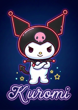 Kuromi Neon Art