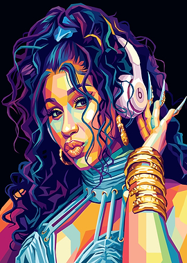 Cardi B Pop Art Portrait