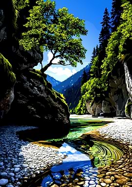 Mountain River Landscape