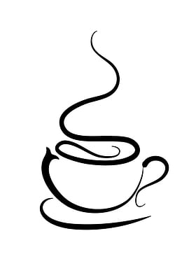 Minimalist Coffee Cup with Steam