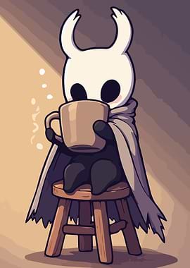 Cute Knight Drinking Coffee