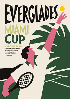 Everglades Miami Cup Tennis Poster