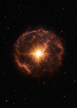 Hubble V838 Monocerotis Supernova – Orange Space Metal Poster