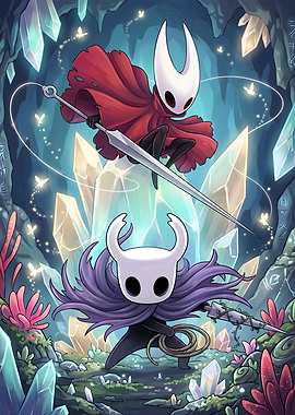 Hollow Knight Characters in Crystal Cave