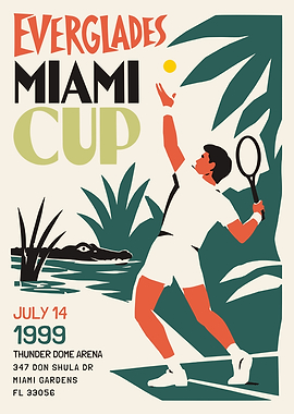 Everglades Miami Cup Tennis Poster