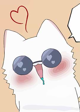Cute Cat with Sunglasses and Drooling