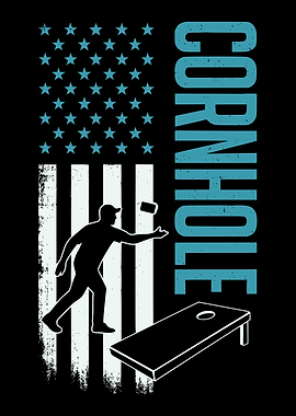 Cornhole American Flag Graphic