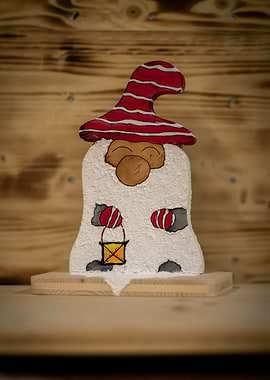 Wooden Gnome with Lantern