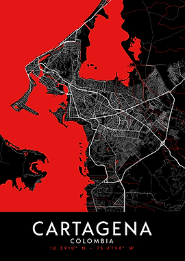 Cartagena Dark Map