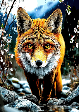 Fox in the Rain
