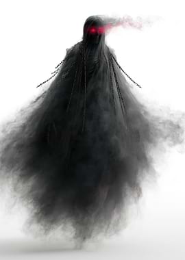 Scary Ghost with Red Eyes and Chains