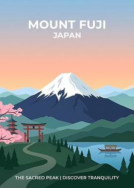 Mount Fuji Travel Poster