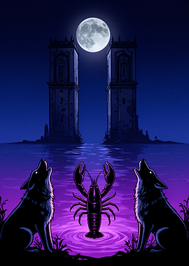 Lobster and Wolves Under the Moon