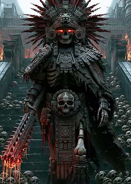 Aztec Skeleton Warrior with Macuahuitl