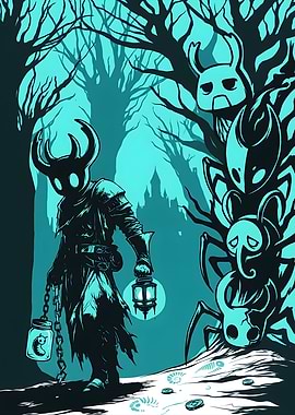 Hollow Knight Characters in a Forest
