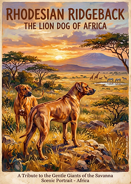 Rhodesian Ridgeback African Savanna Painting