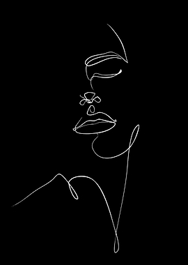 Minimalist Line Art of a Face