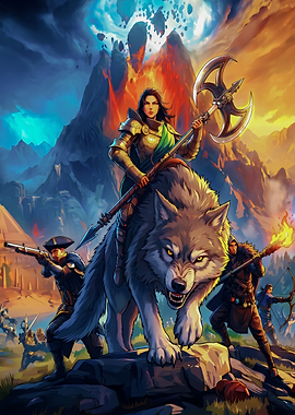 Aeternum Fantasy Warrior on Wolf