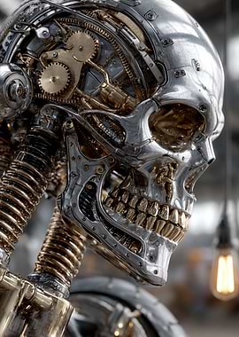 Steampunk Mechanical Skull