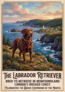 Labrador Retriever on Newfoundland Coast