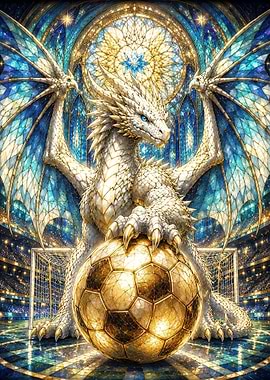 Stained Glass Goalkeeper Dragon