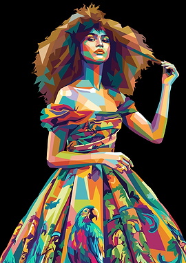 Colorful Woman in Floral Dress