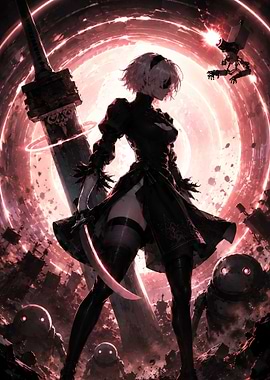 2B with Sword