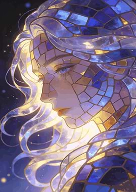 Mosaic Woman Portrait