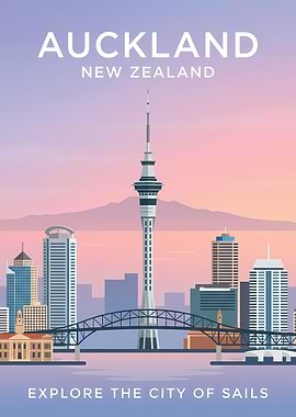 Auckland Cityscape Poster