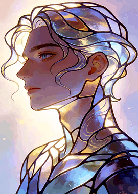 Stained Glass Portrait of a Young Man