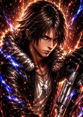 squall leonhart with poster