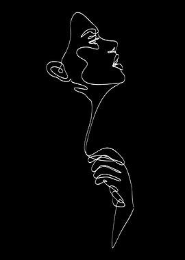 Minimalist Line Art of a Woman's Face