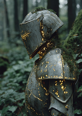 Enchanted Knight in Mossy Forest