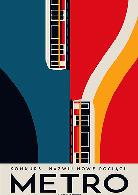 Retro Metro Train Poster
