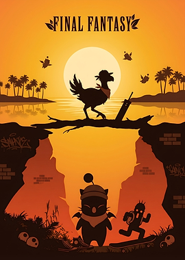 Final Fantasy Chocobo and Moogle Sunset