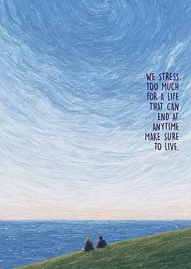 Couple by the Ocean with Inspirational Text