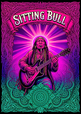 Sitting Bull Playing Guitar