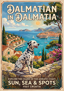 Dalmatian in Dalmatia Travel Poster