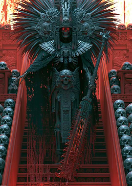 Aztec Skeleton Warrior with Obsidian Sword