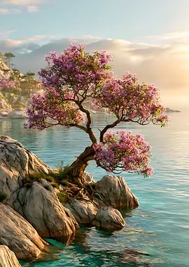 Serene Japanese Garden by the Sea