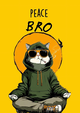 Peace Bro Cat Meditating