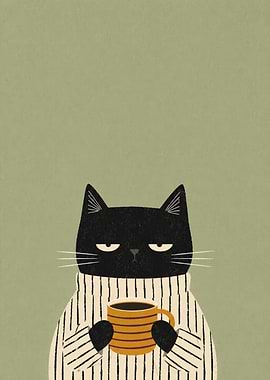Grumpy Cat with Coffee