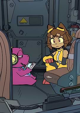 Characters in a Sci-Fi Cockpit