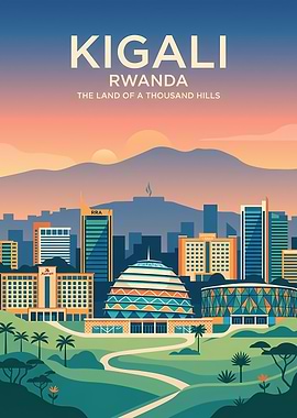 Kigali Rwanda Skyline Poster