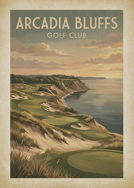 Arcadia Bluffs Golf Club Vintage Poster